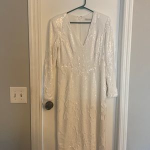 Dress the Population white sparkle dress